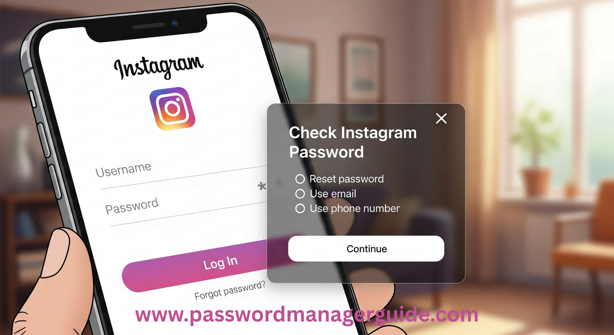 check instagram password